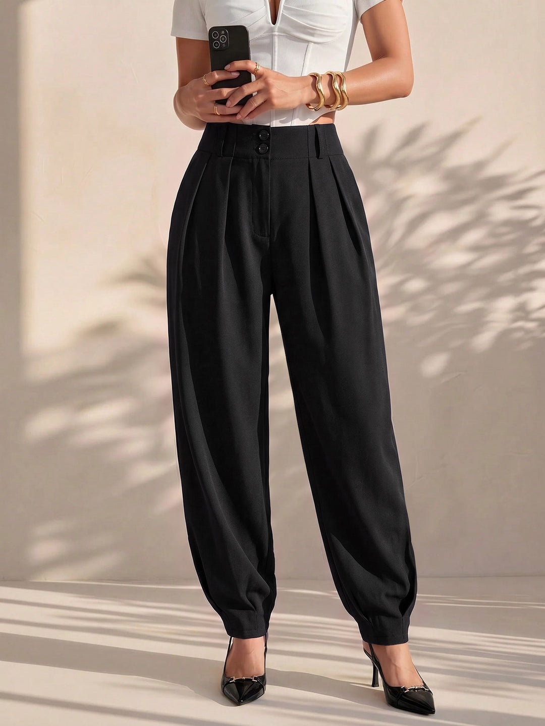 Pantaloni SHEIN, negru