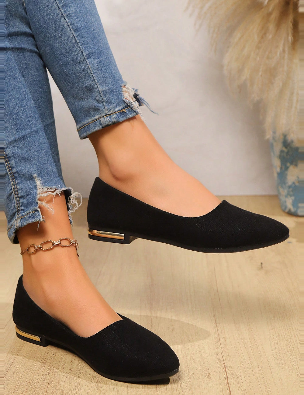 Shein balerina cipő, fekete