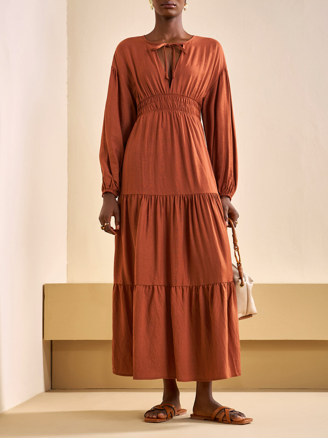 Rochie maxi SHEIN, maro