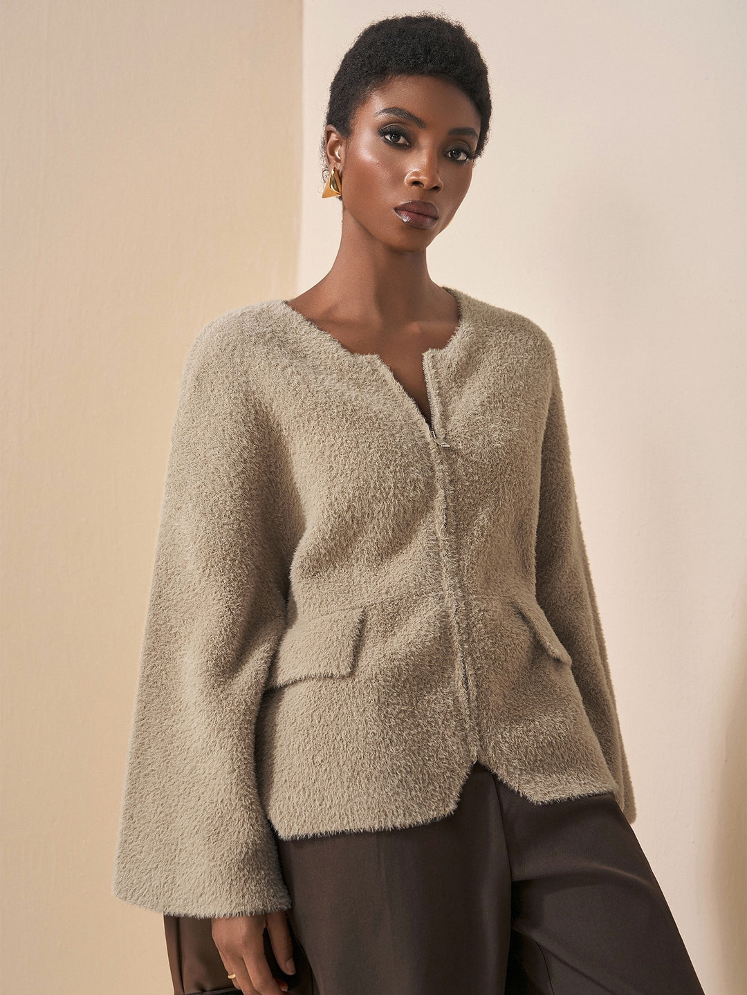 Cardigan SHEIN, kaki