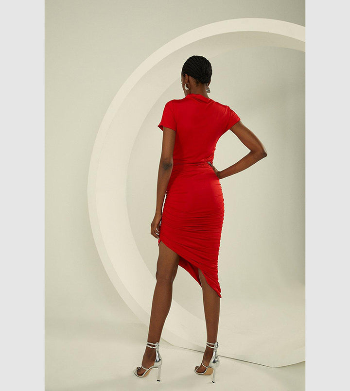 KAREN MILLEN piros midiruha
