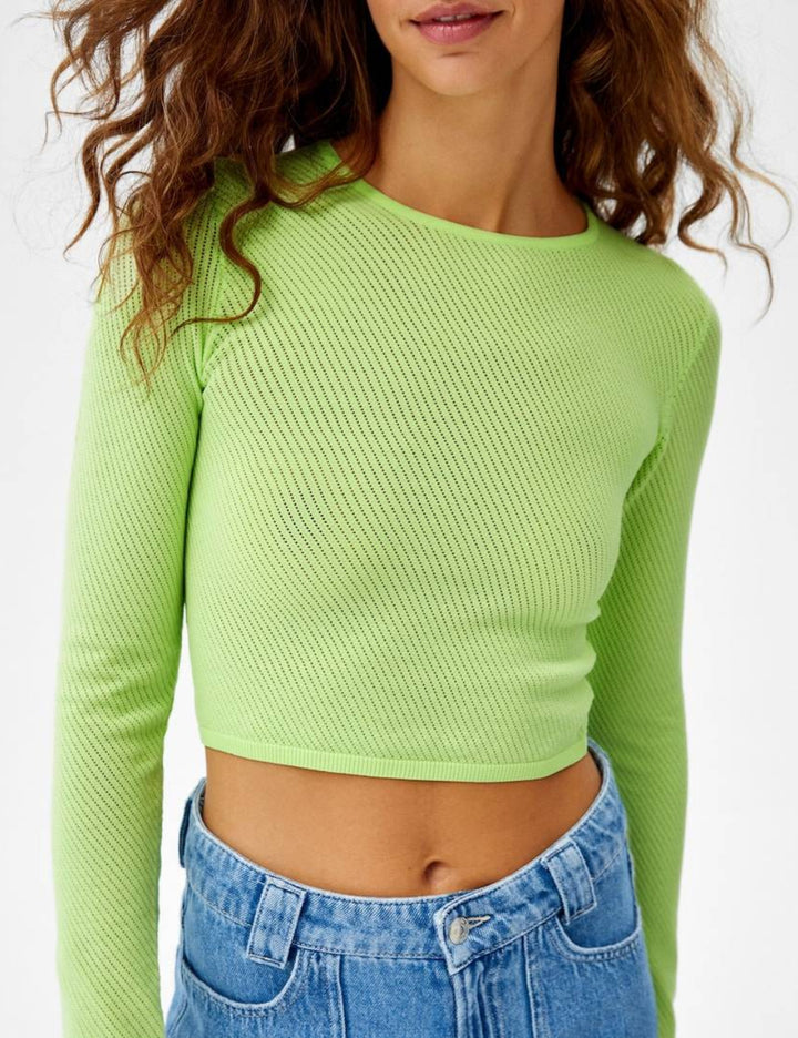 Bluză Casual Bershka, verde