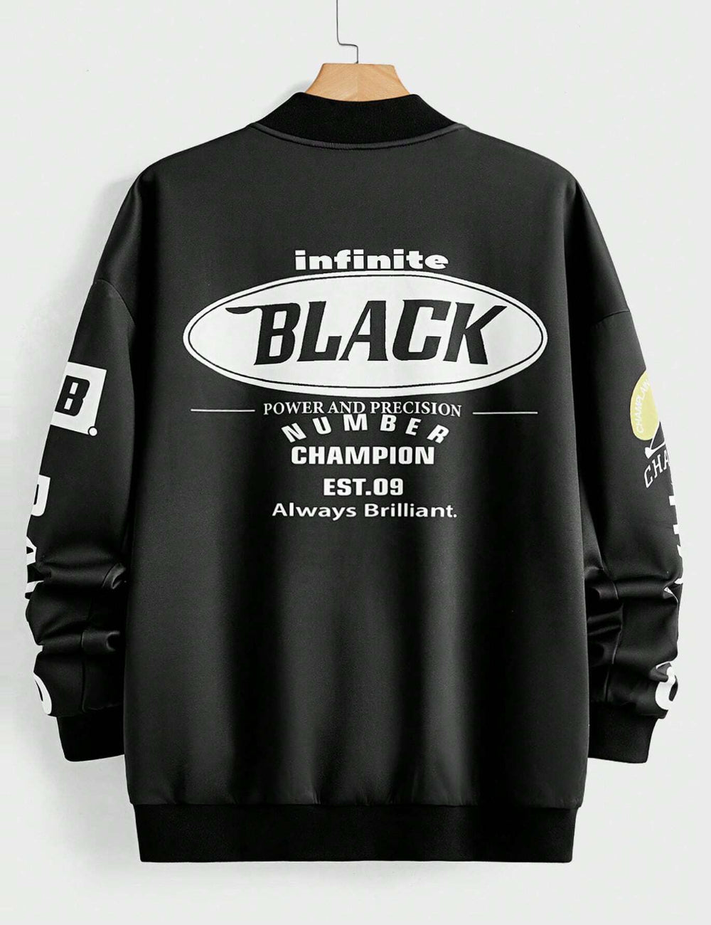 Shein MANFINITY cipzáras blúz, fekete
