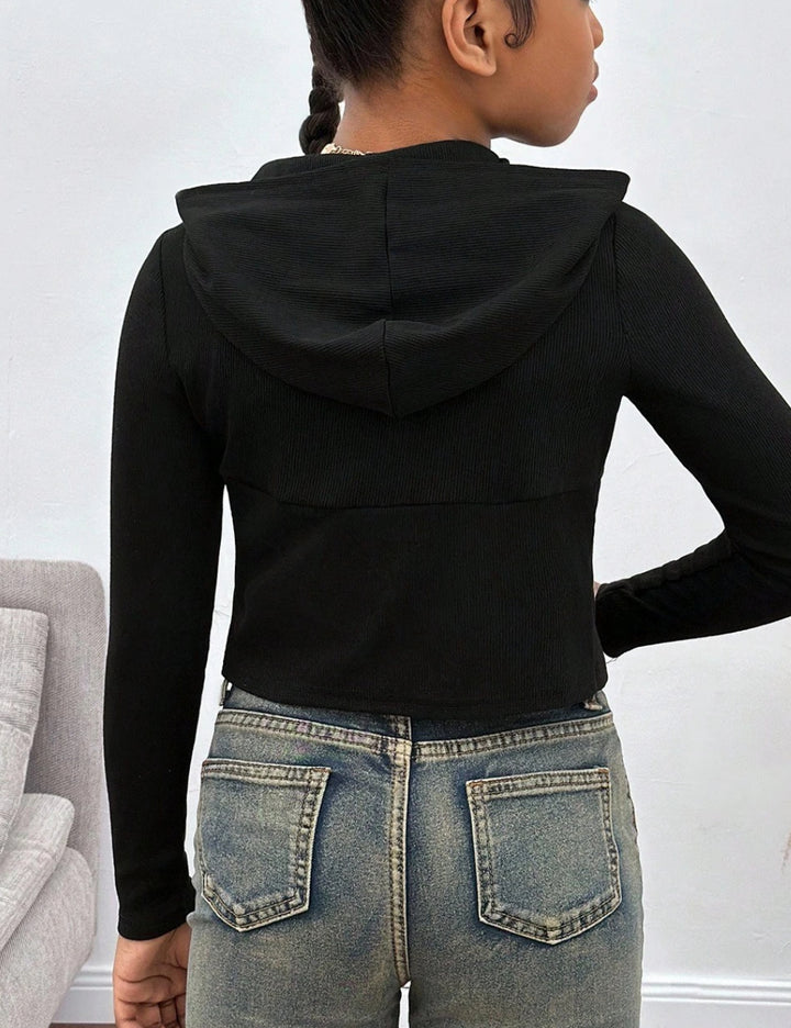 Shein cipzáros blúz, fekete