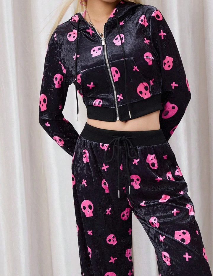 Shein cipzáros blúz, fekete