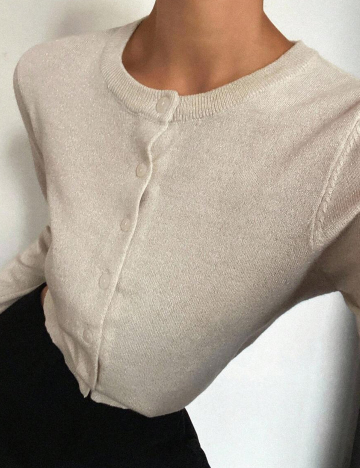 Shein gombos blúz, bézs