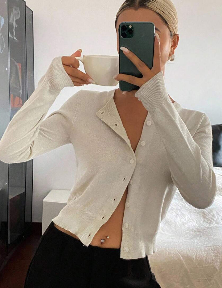 Shein gombos blúz, bézs