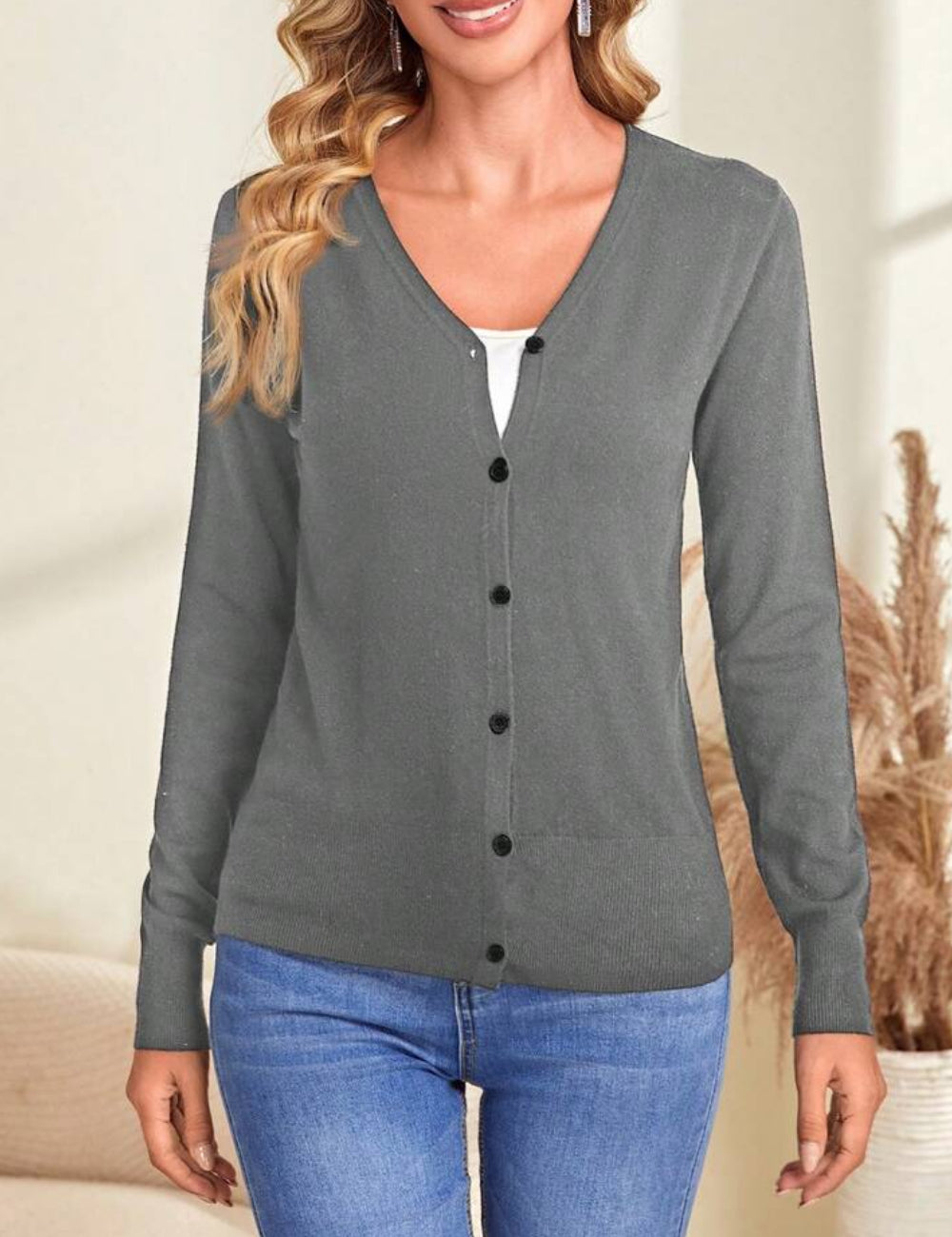 Shein Emery Rose gombos blúz, szürke