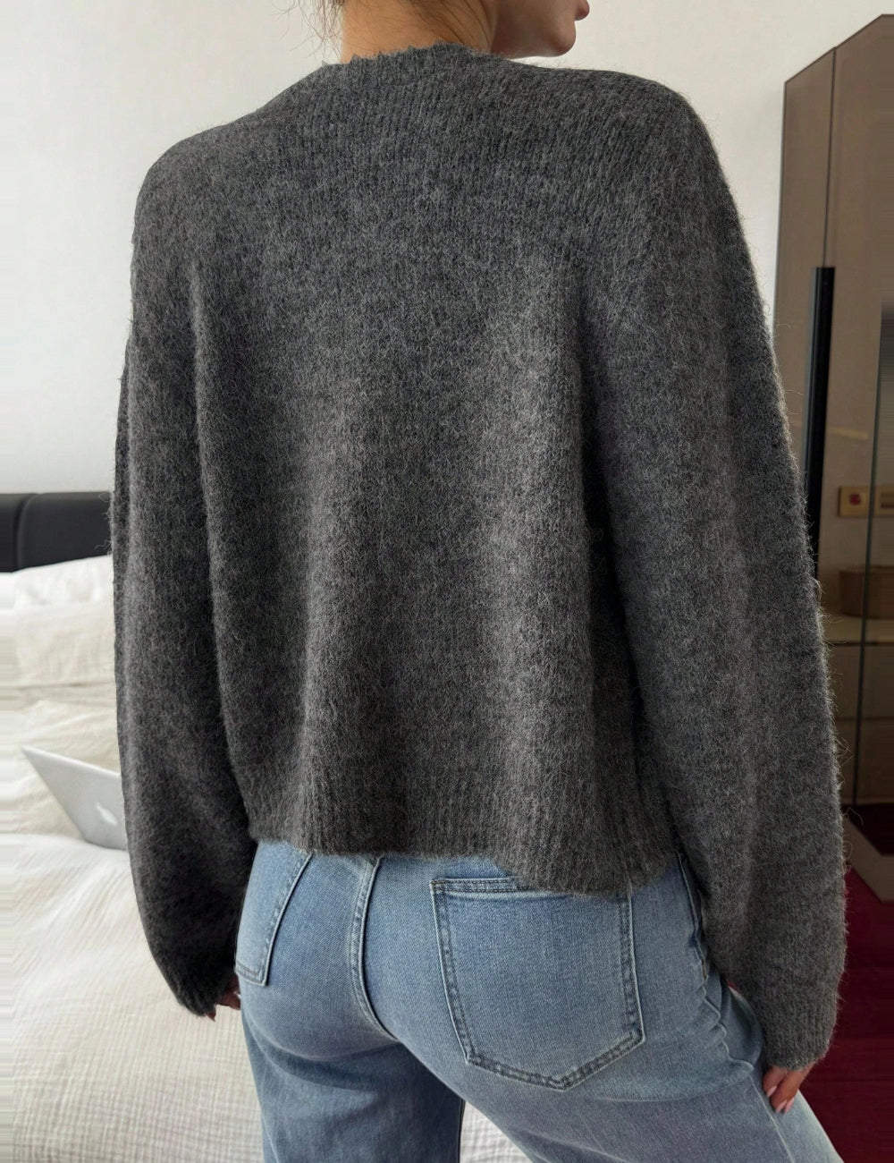 Shein DAZY gombos blúz, szürke