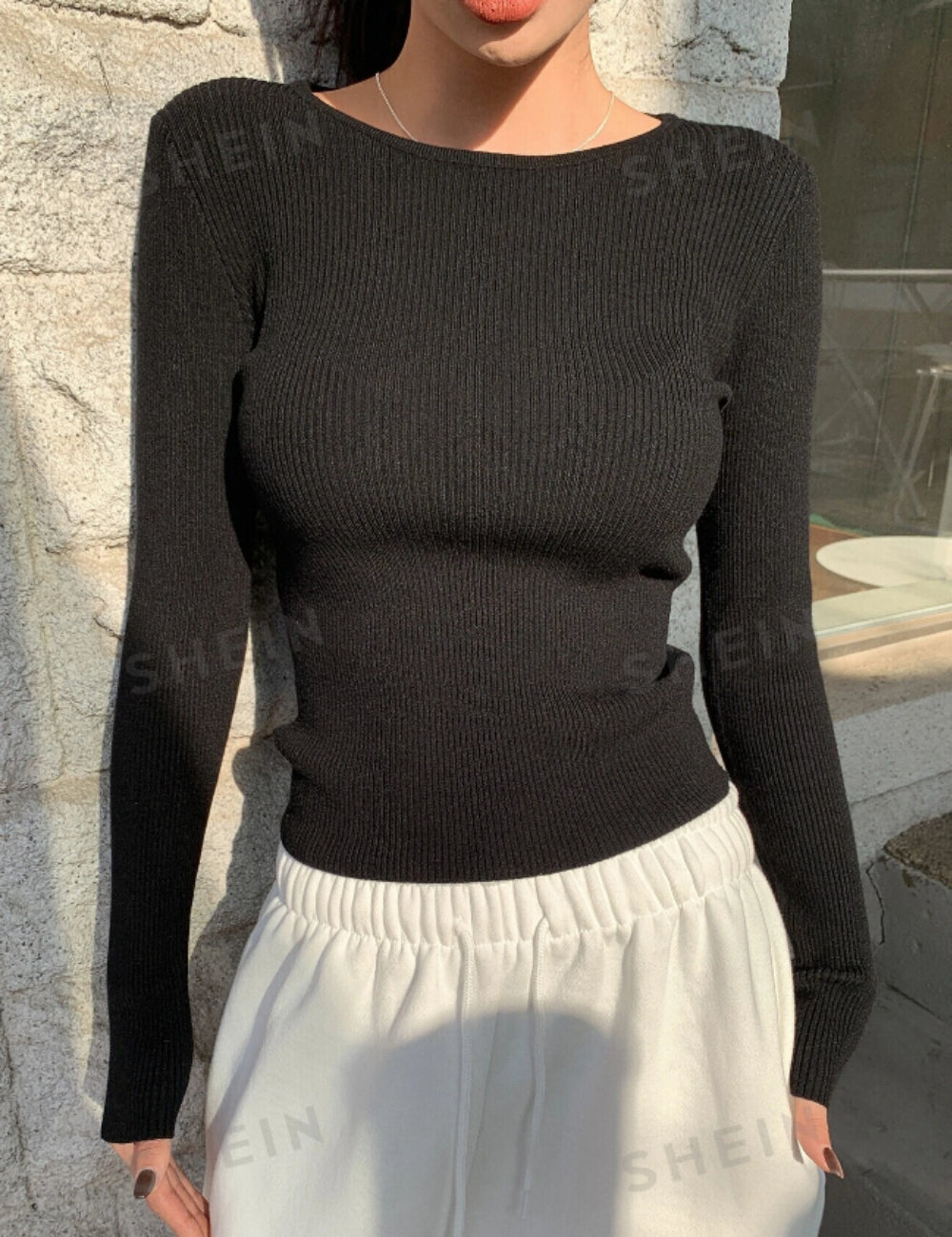Shein blúz, fekete
