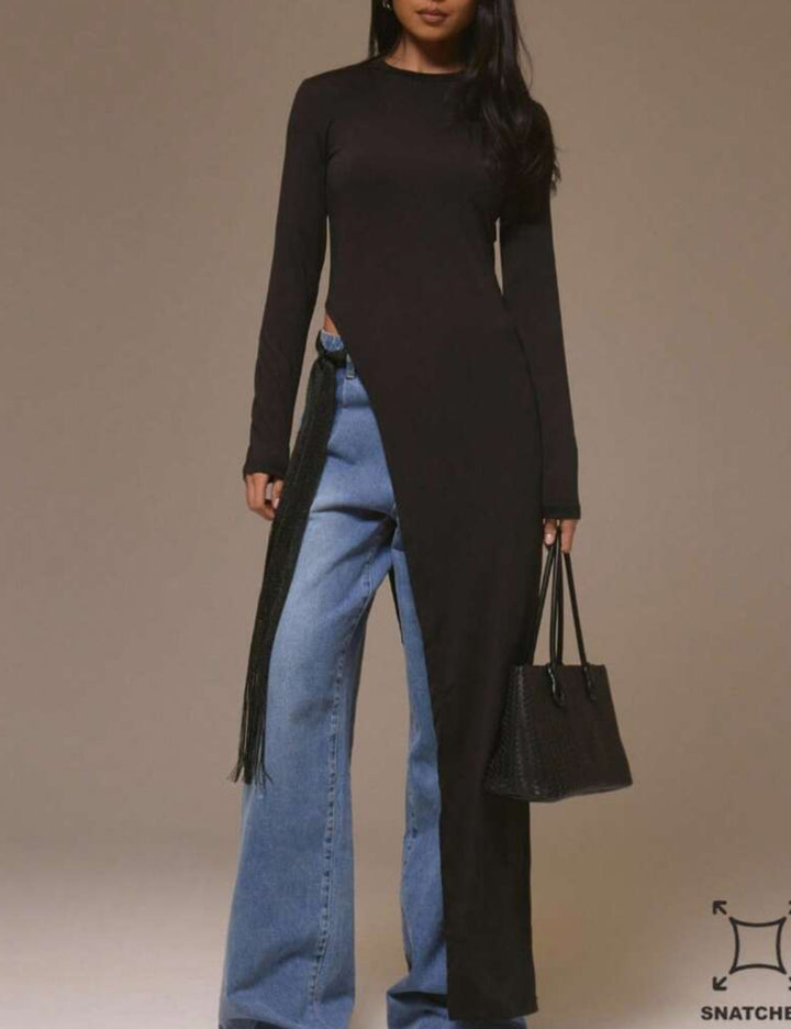 Shein Longline Blouse, Black