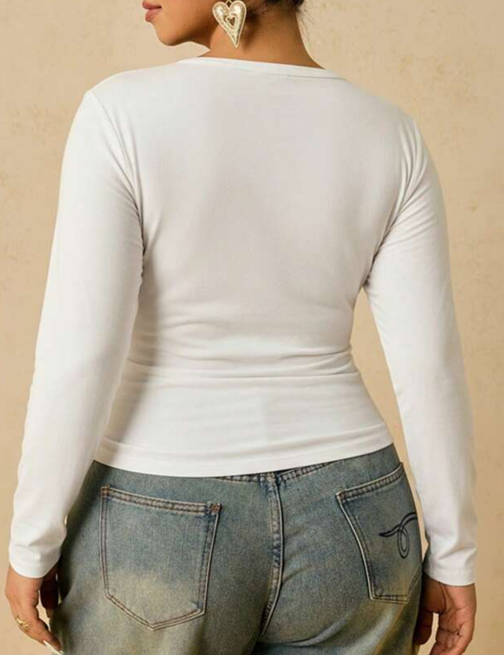 Shein Curve+ blúz, fehér