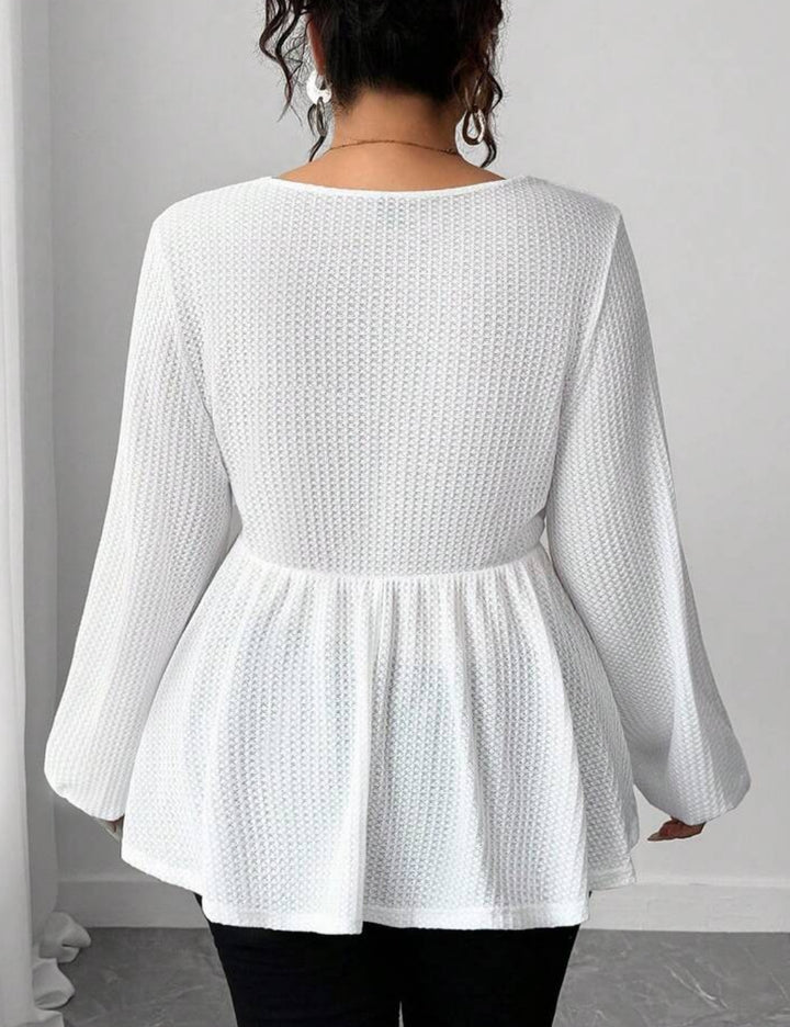 Shein Curve+ blúz, fehér