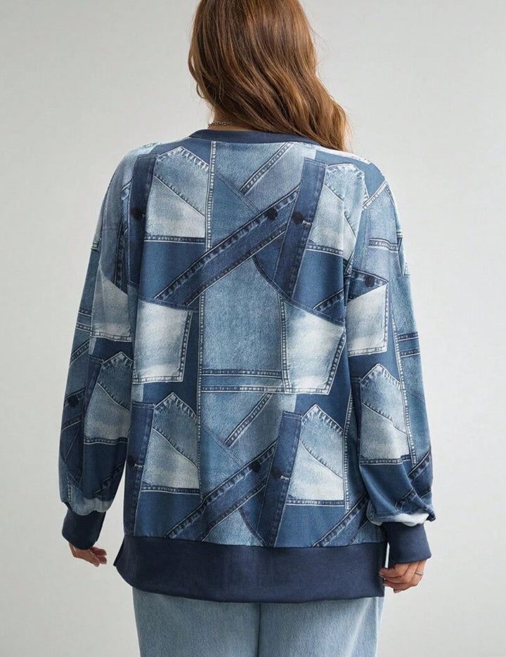 Shein Curve+ kék blúz