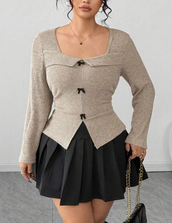 Shein Curve+ blúz, bézs