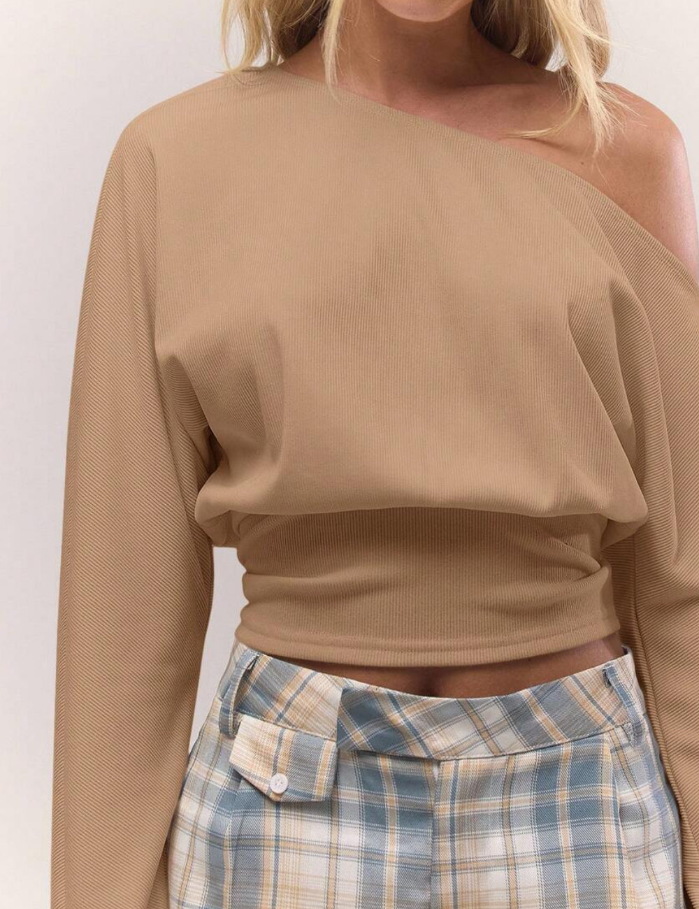 Shein MUSERA blúz, bézs