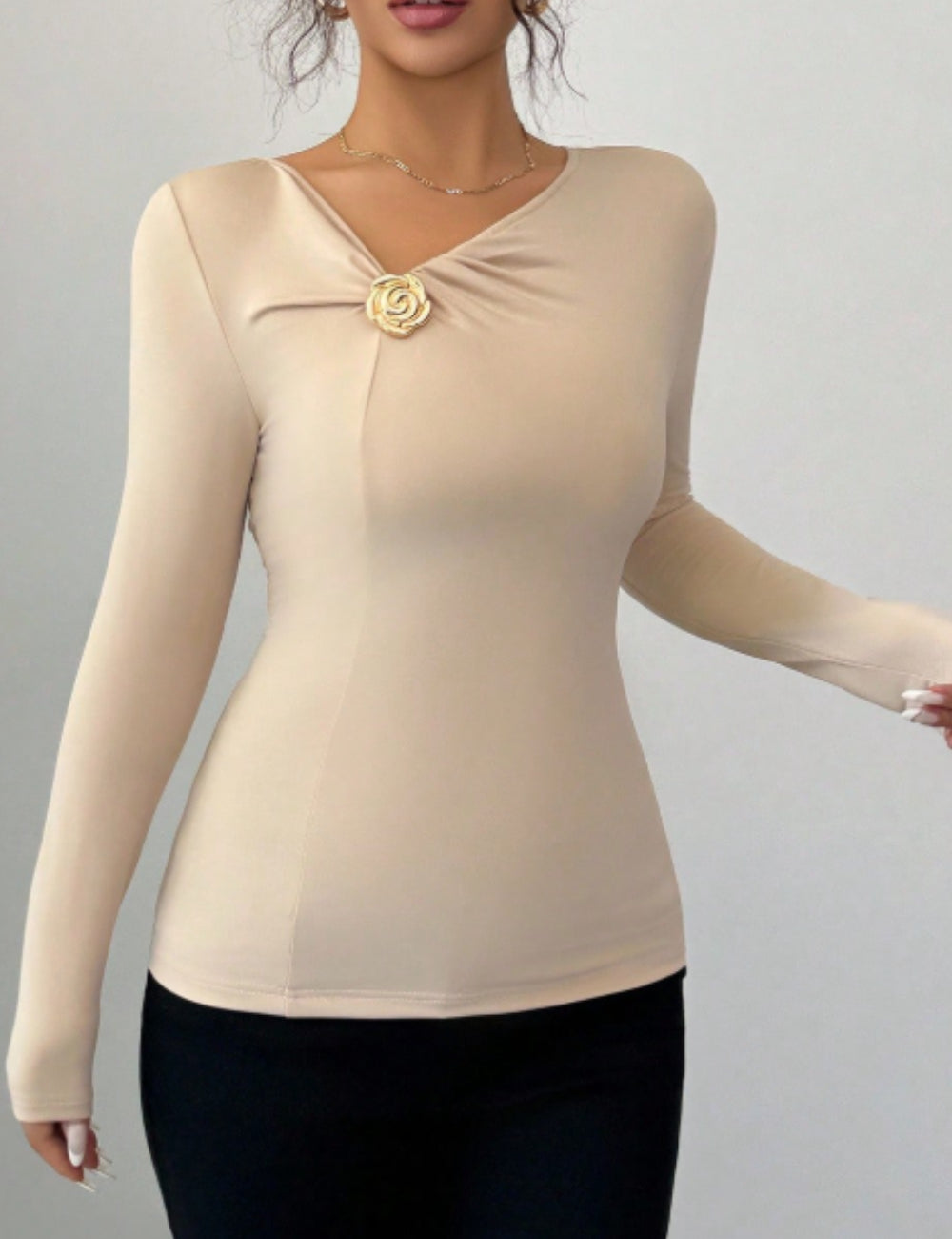 Shein top, beige