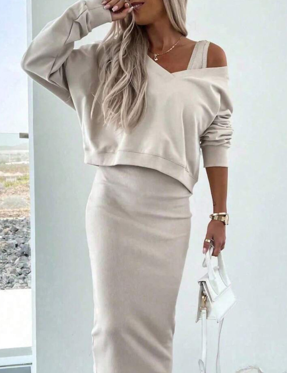 Shein krém blúz