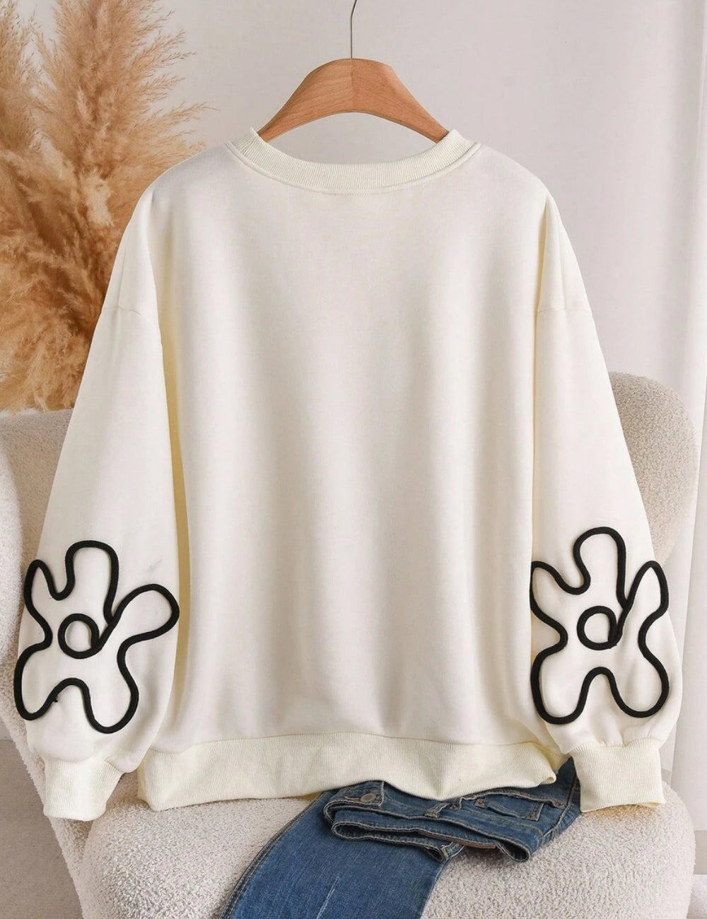 Shein Curve+ blúz, ekrü