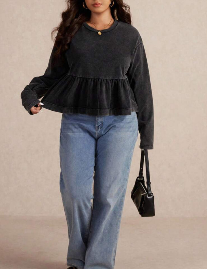 Blúz, Shein Curve+, szürke