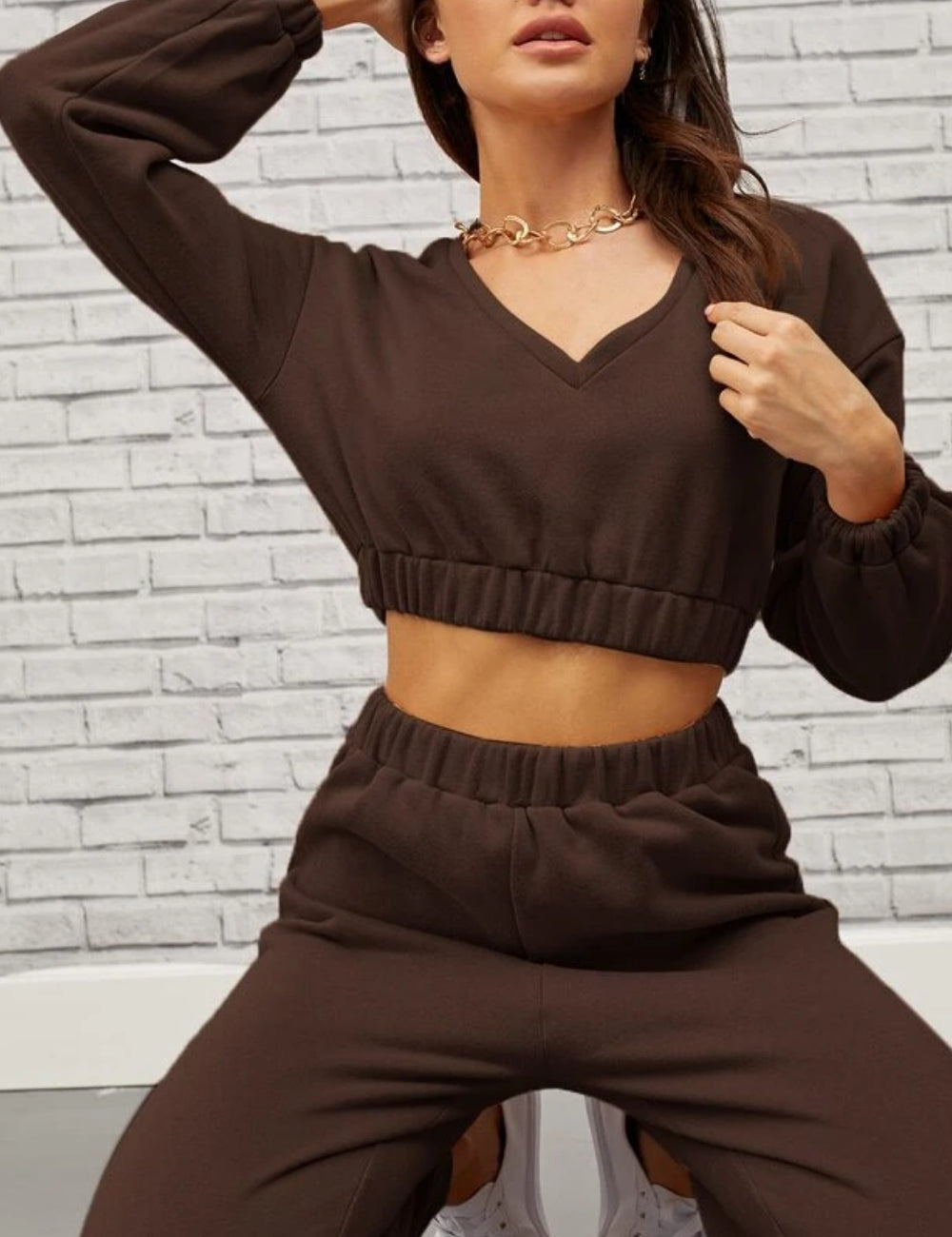 Shein blúz, barna