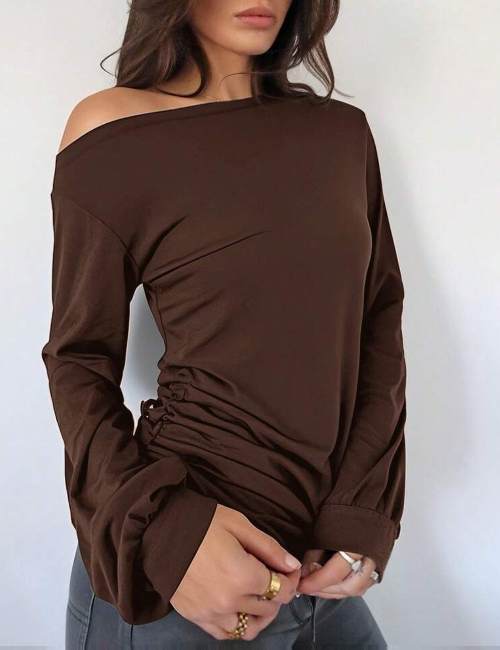 Shein brown blouse