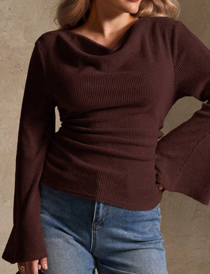 Shein Curve+ blúz, barna