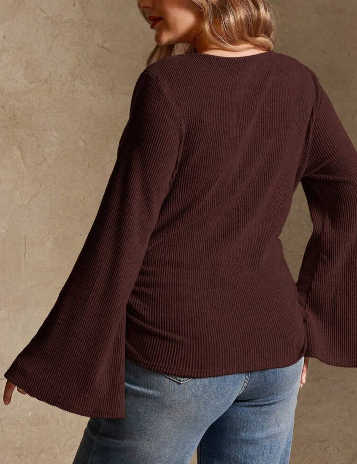 Shein Curve+ blúz, barna