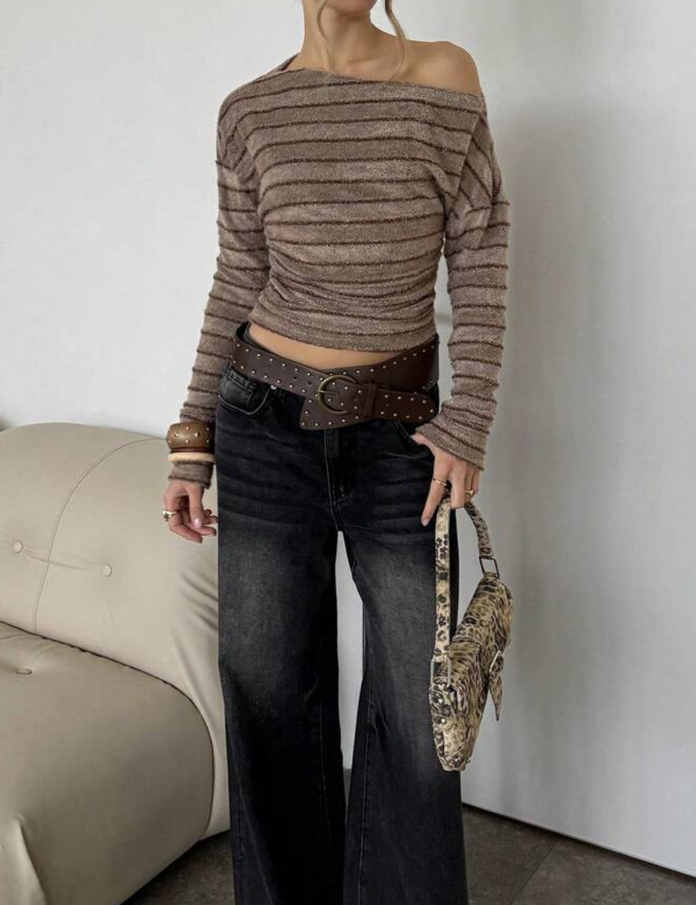 Shein barna blúz