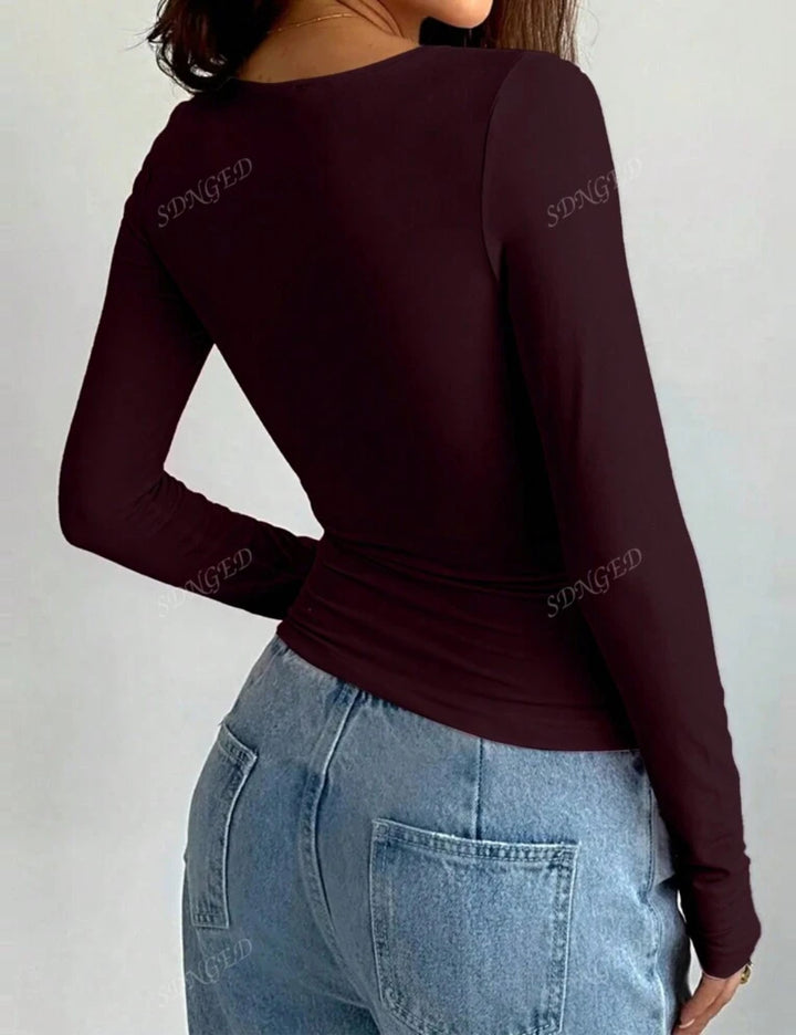 Shein blúz, bordó