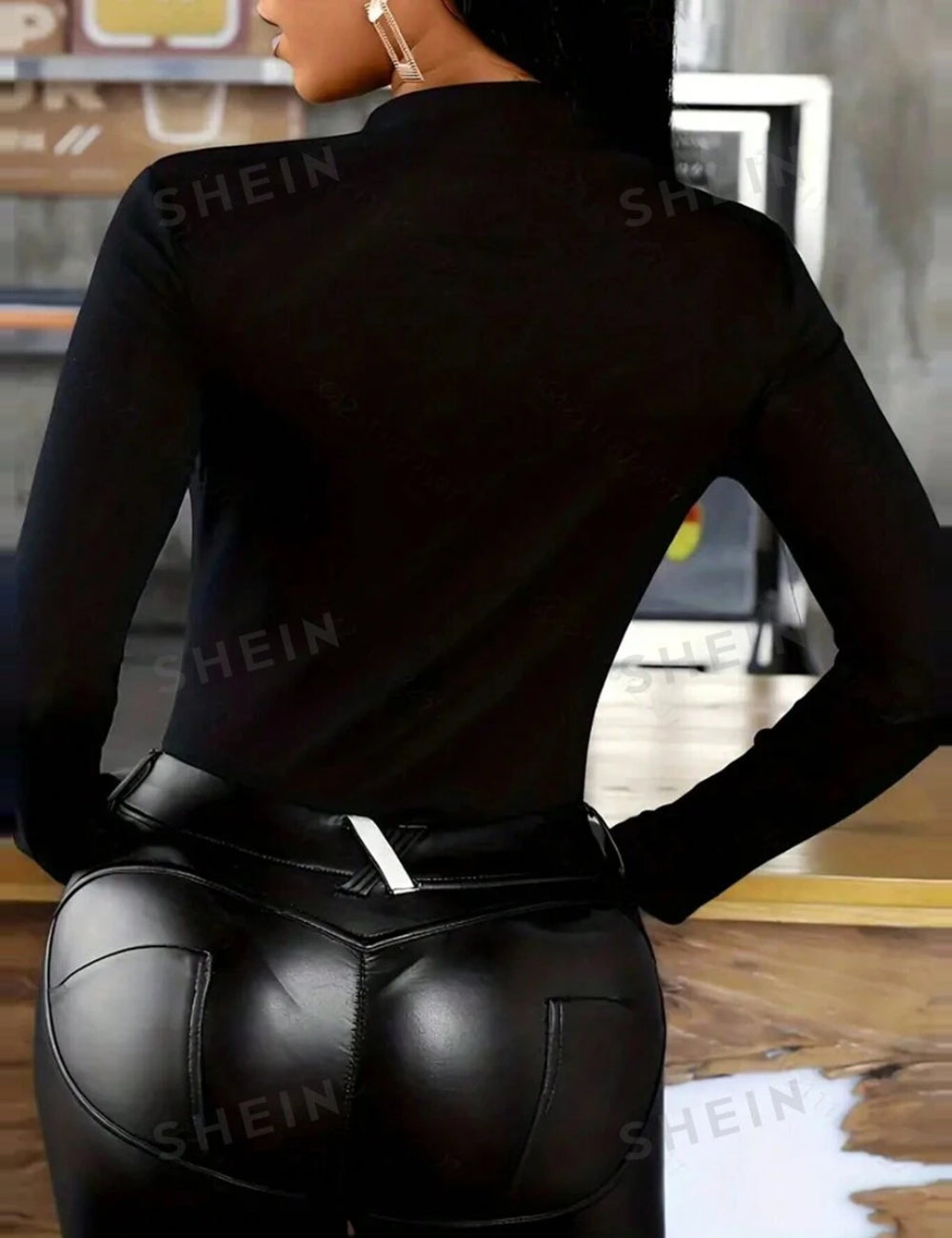 Shein blúz, fekete
