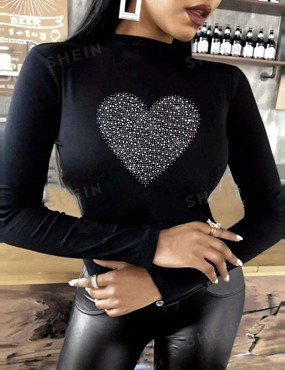 Shein blúz, fekete