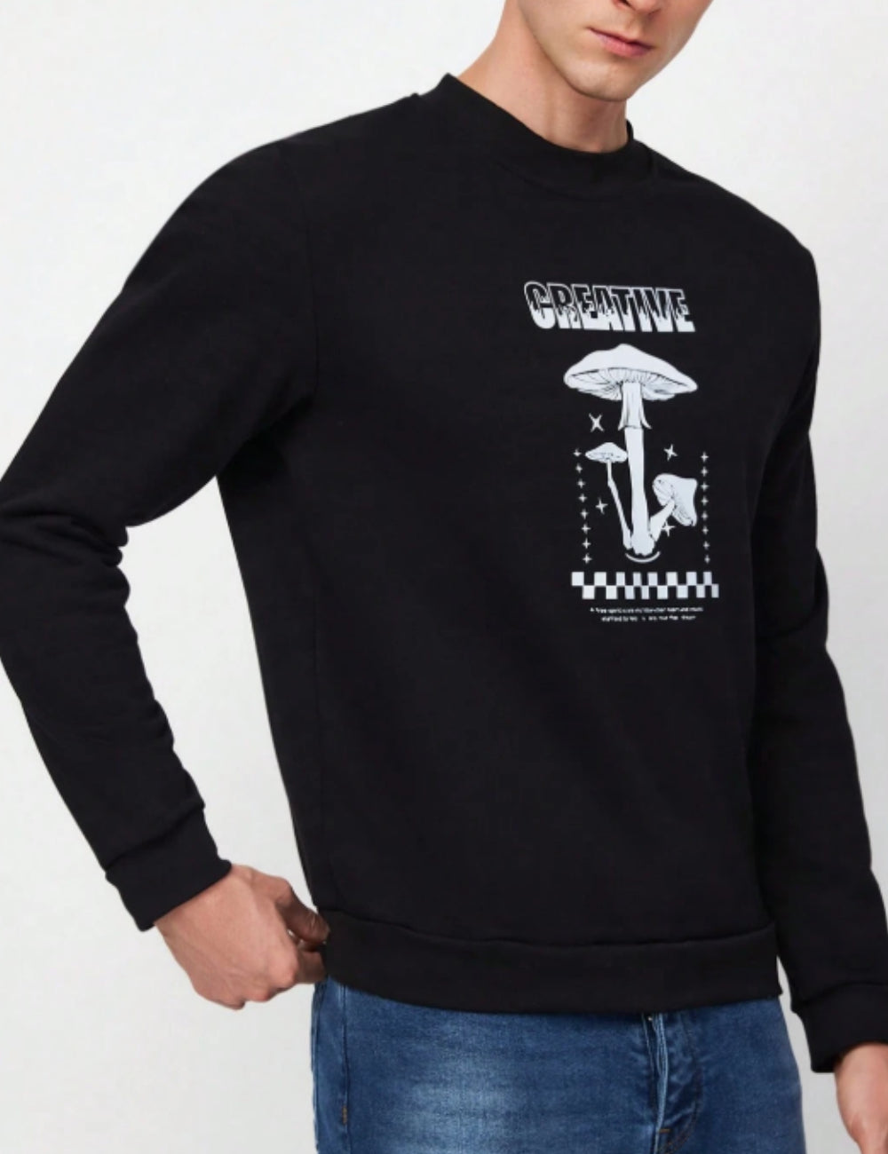 Shein MANFINITY blúz, fekete