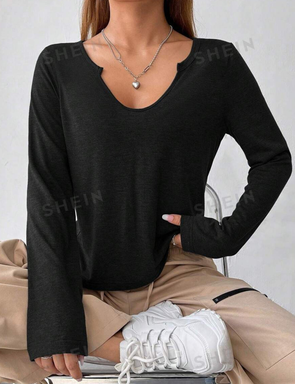 Shein blúz, fekete