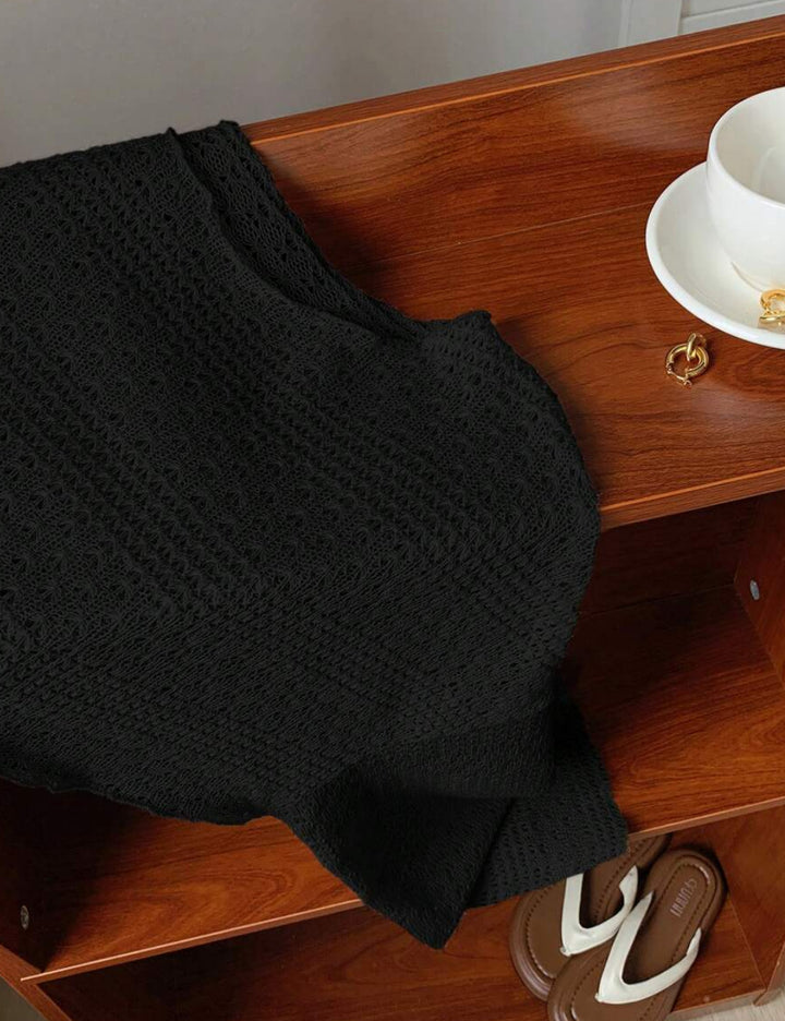 Shein Curve+ blúz, fekete