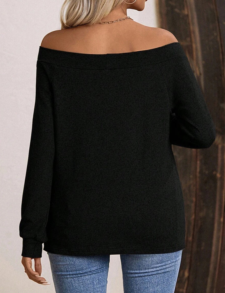 Shein Curve+ blúz, fekete