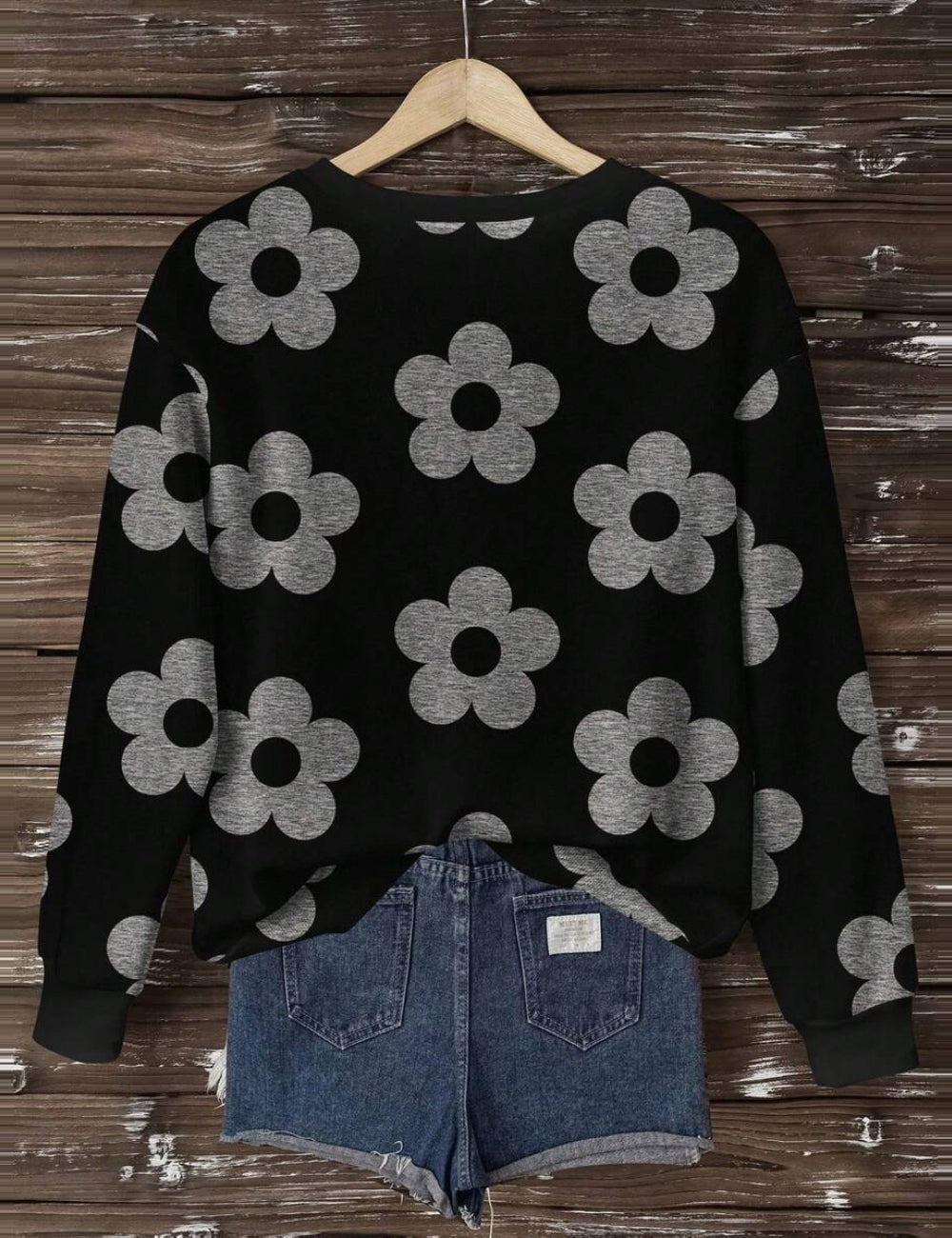 Shein Curve+ blúz, fekete