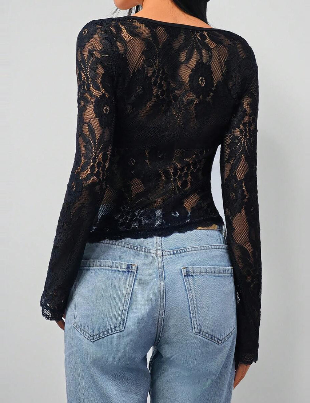 Shein blúz, fekete