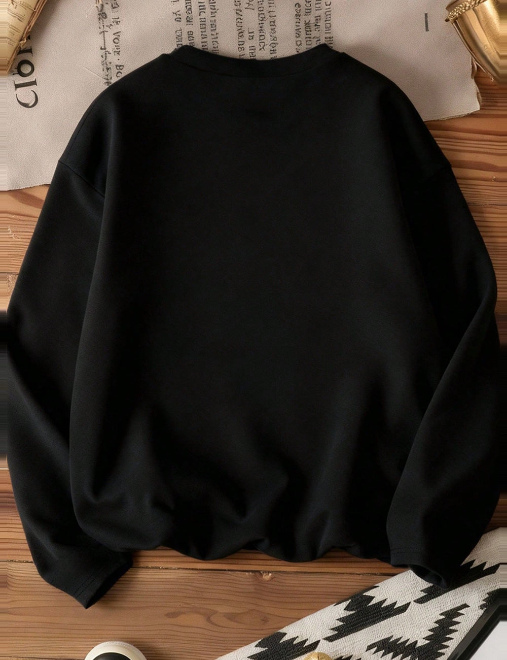 Shein Curve+ blúz, fekete