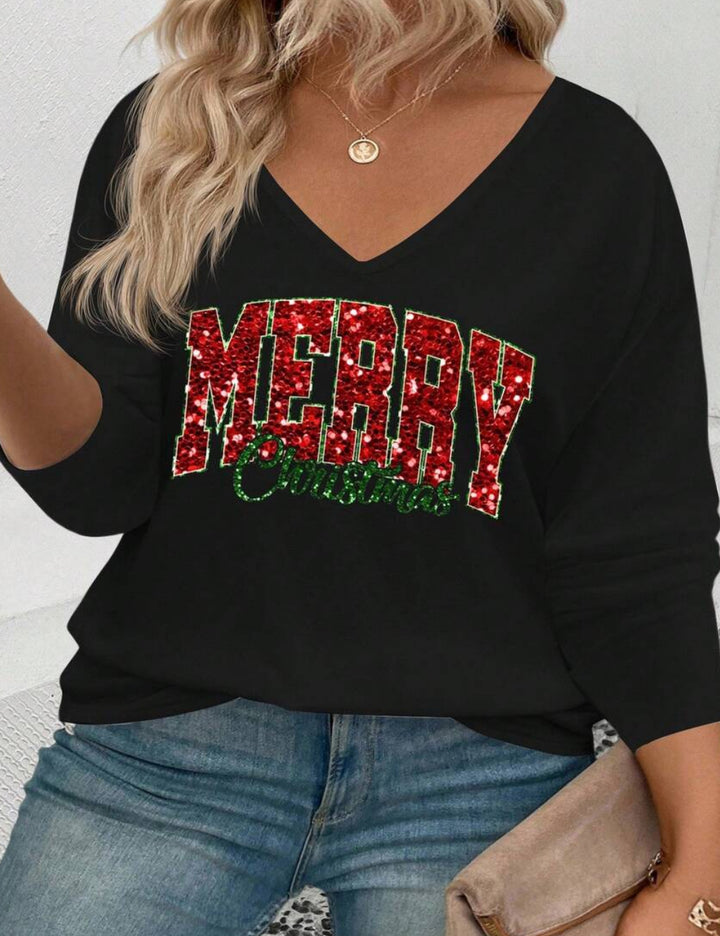 Shein Curve+ blúz, fekete