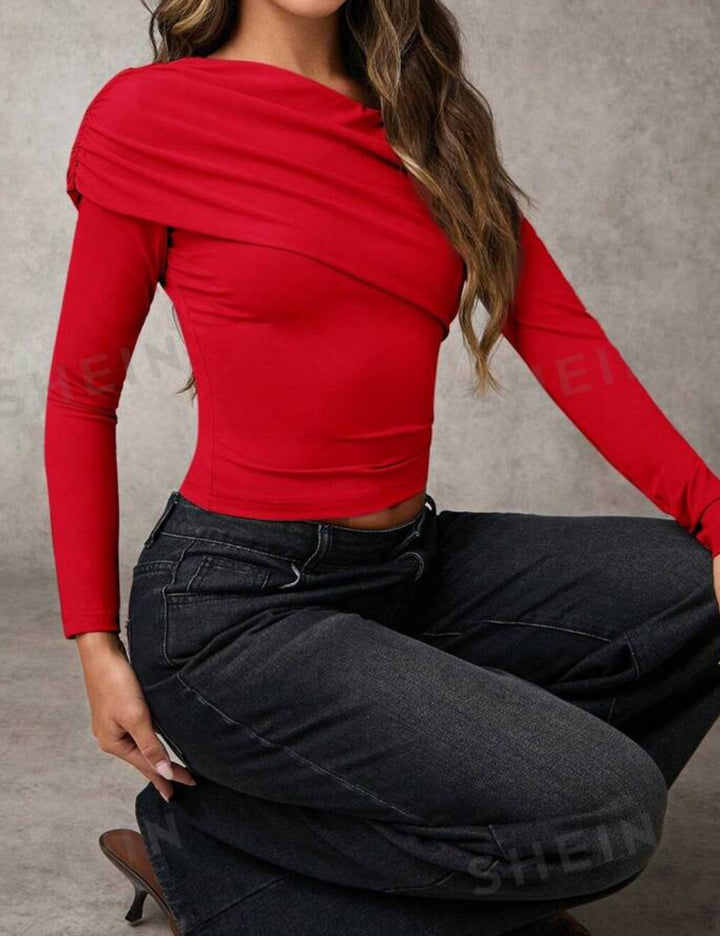 Shein blúz, piros