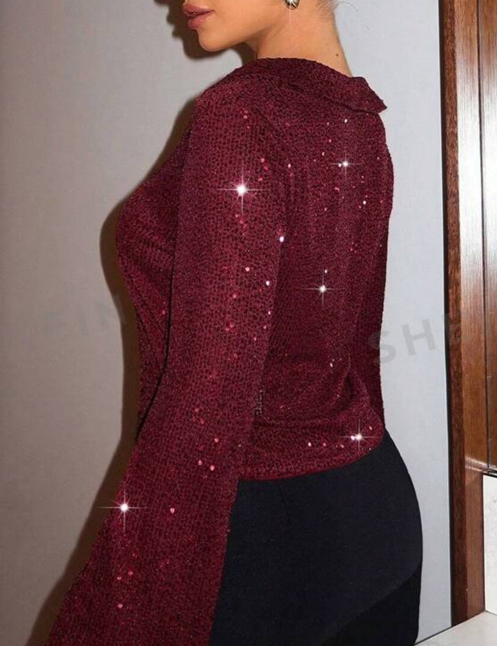 Blúz, bordó, Shein