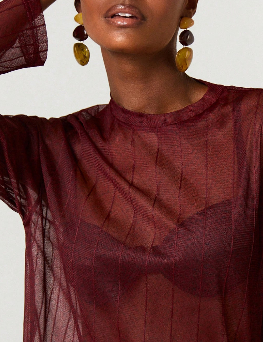 Shein blúz, bordó