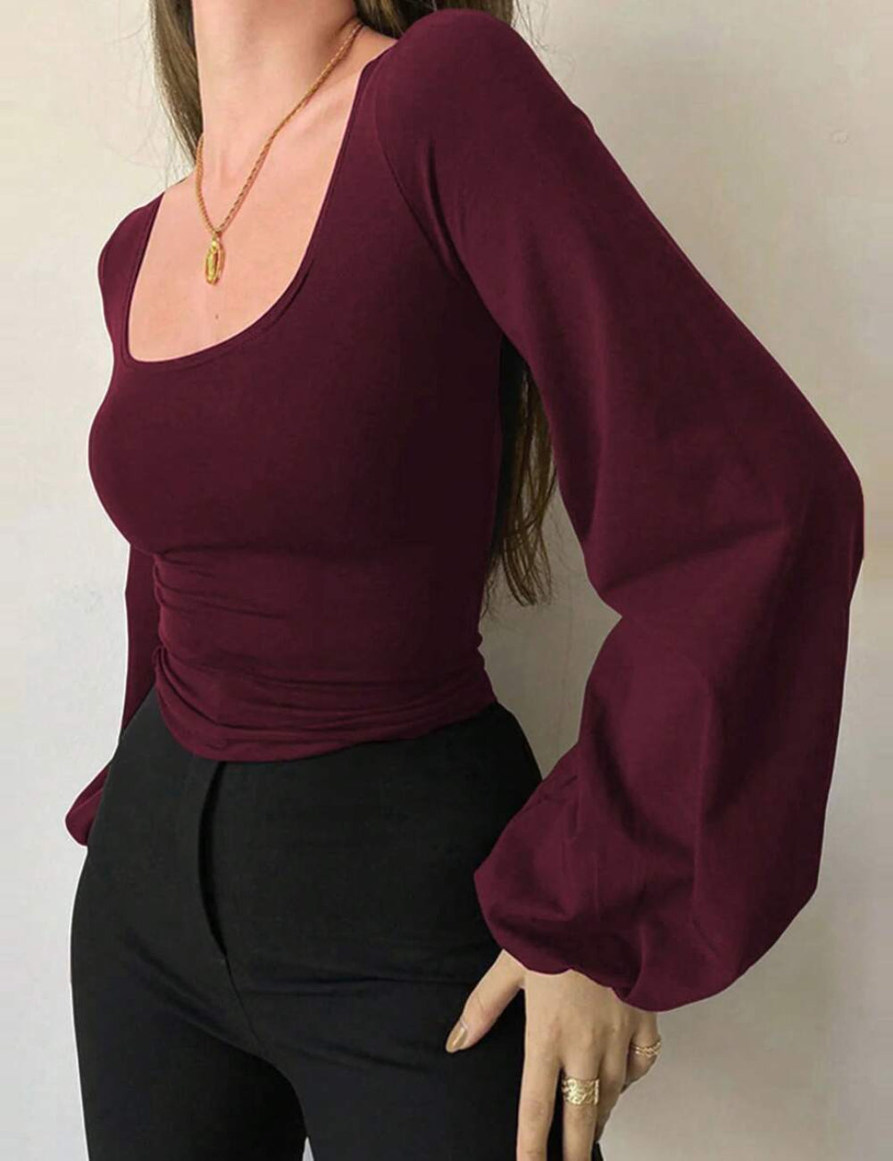 Shein blúz, bordó