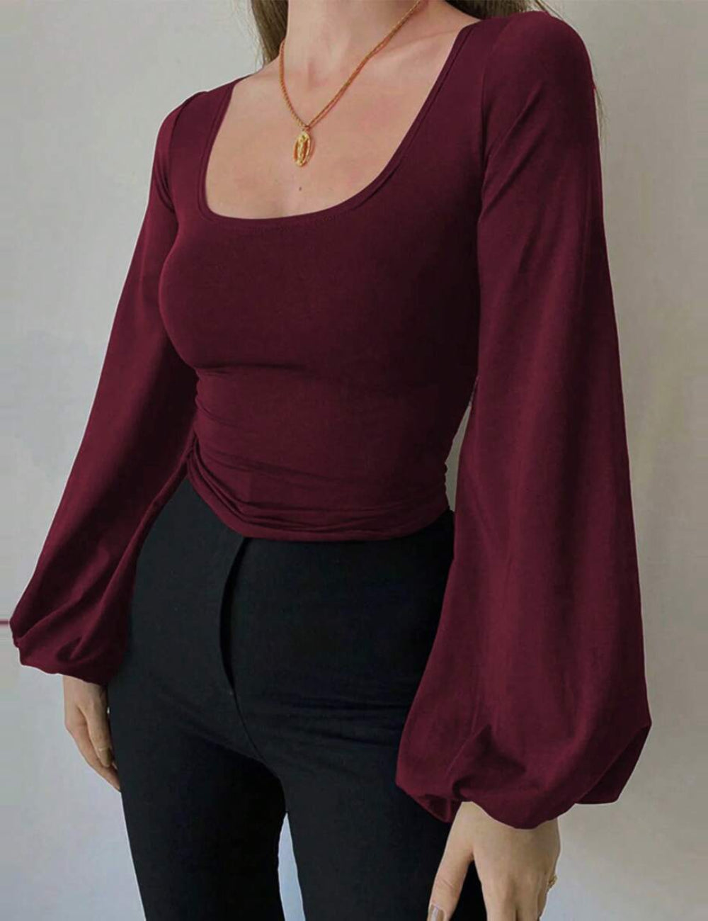 Shein blúz, bordó