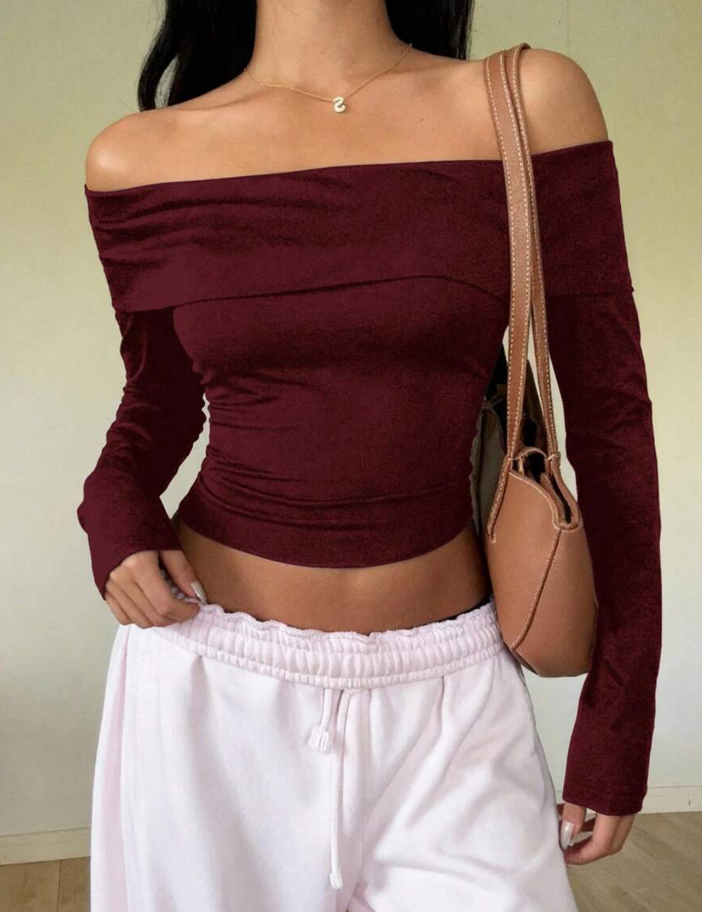 Shein blúz, bordó