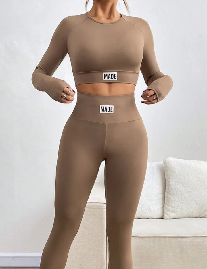 Shein sportblúz, barna