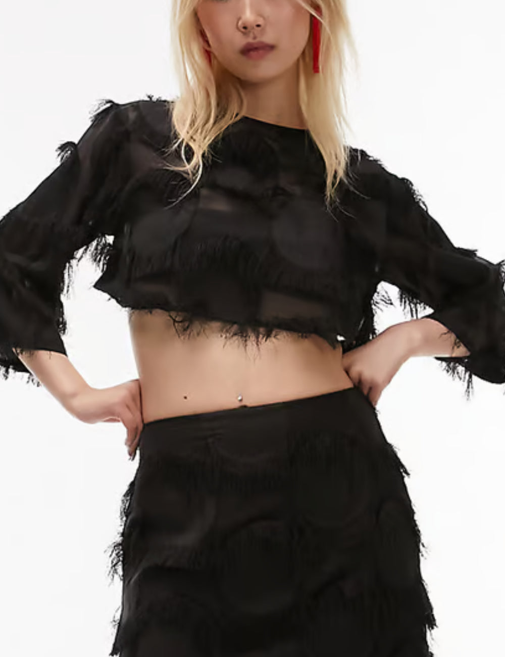 Topshop blúz, fekete