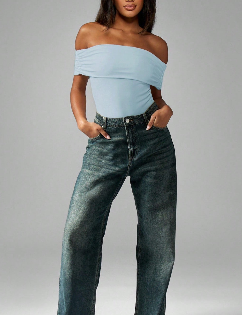Shein Missguided testruha, kék