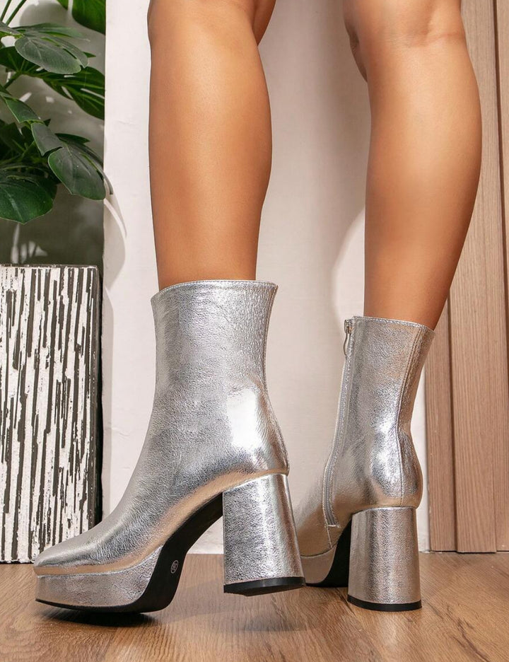 Botine Shein, argintiu